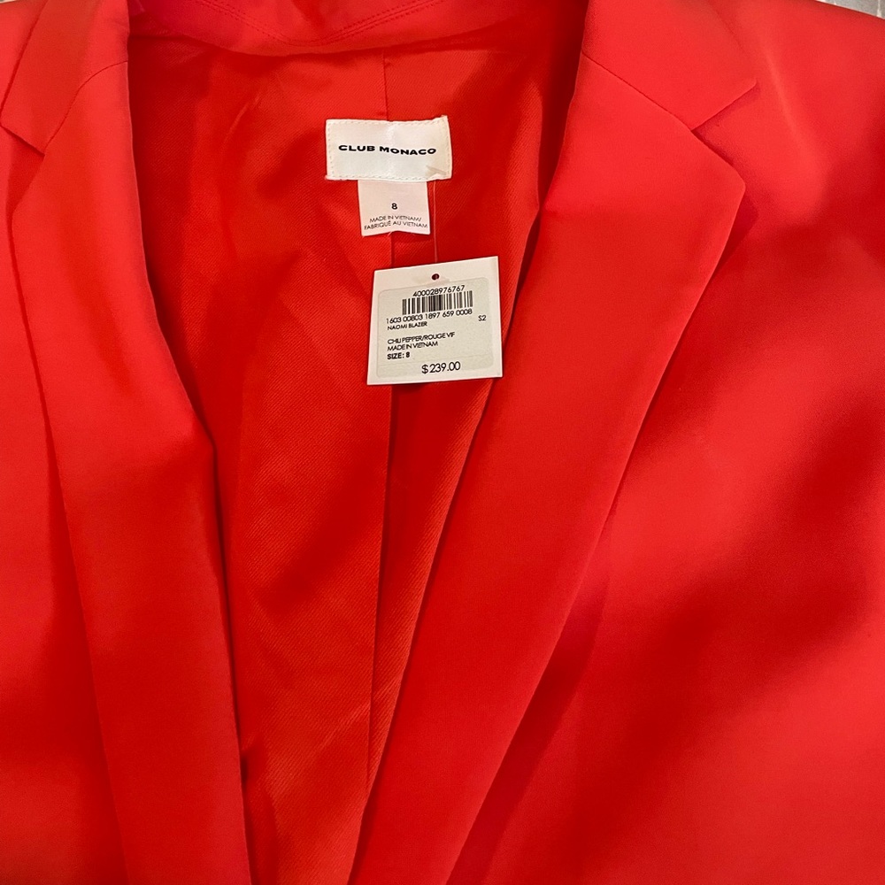 Club Monaco red orange blazer